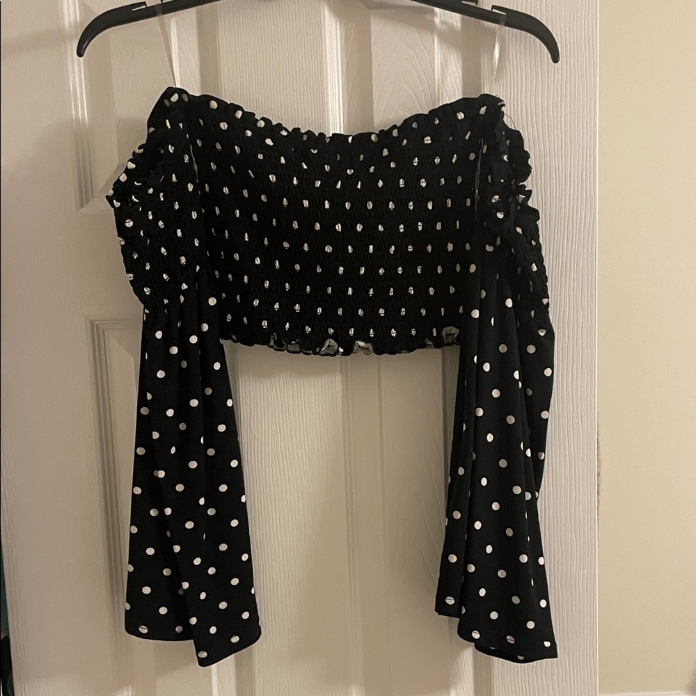 Revamped Black and White Polka Dot Top